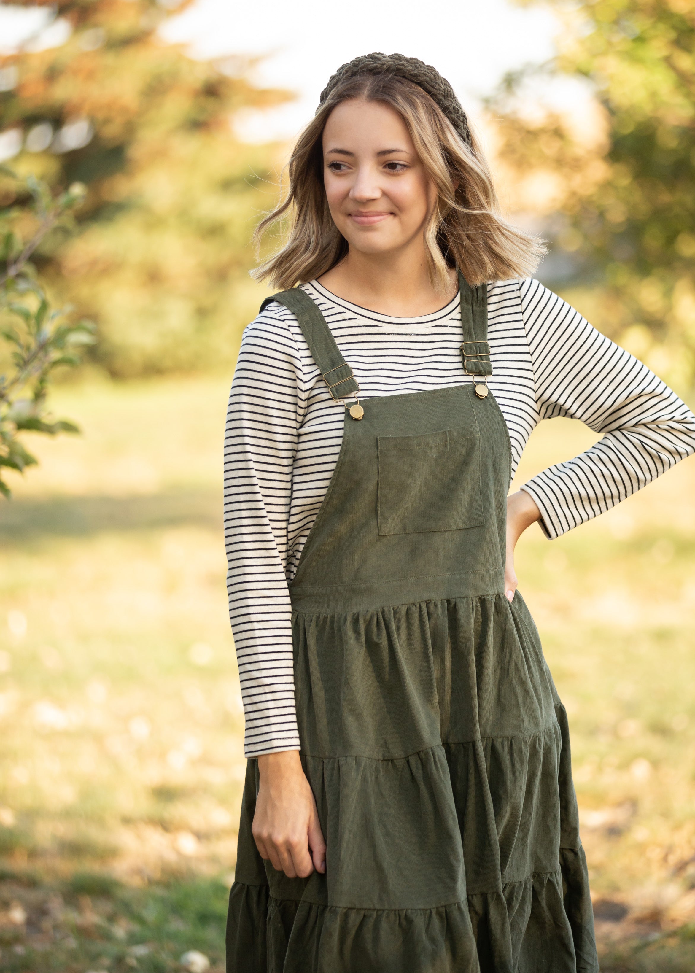 Moss Corduroy Tiered Overall Dress – Inherit Co.
