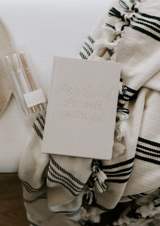 Motivational Fabric Journal Gifts She Believed She Could