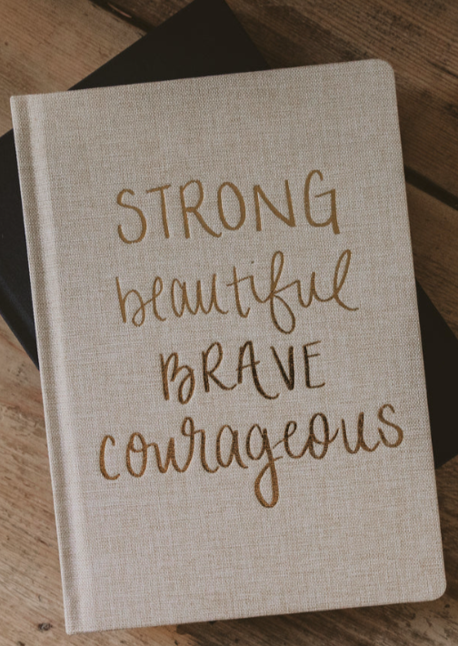 Motivational Fabric Journal Gifts Strong + Beautiful