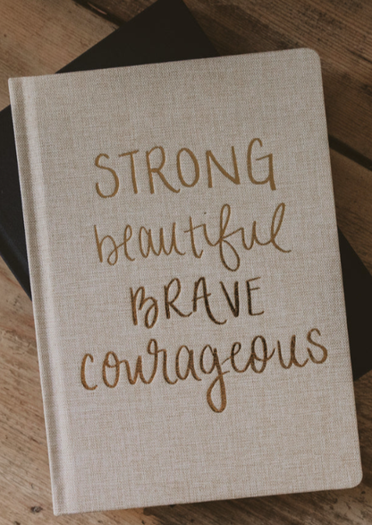 Motivational Fabric Journal Gifts Strong + Beautiful