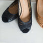 Motor Flat Classic Peep Toe-FINAL SALE Shoes Black / 5.5