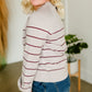 Mulberry Striped Button Detail Sweater - FINAL SALE Tops