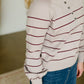 Mulberry Striped Button Detail Sweater - FINAL SALE Tops
