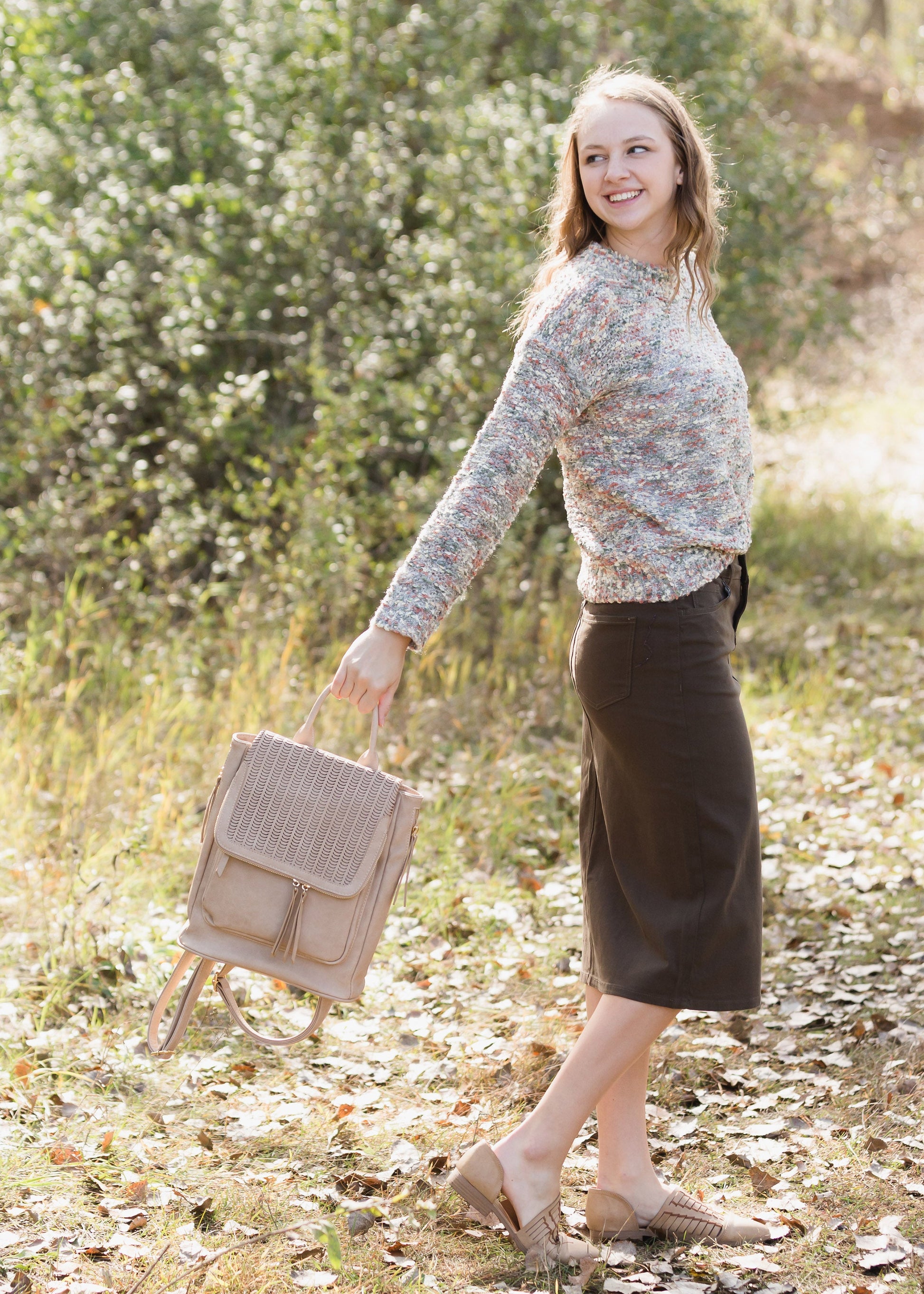 Multi Color Boucle Knit Sweater - FINAL SALE Tops