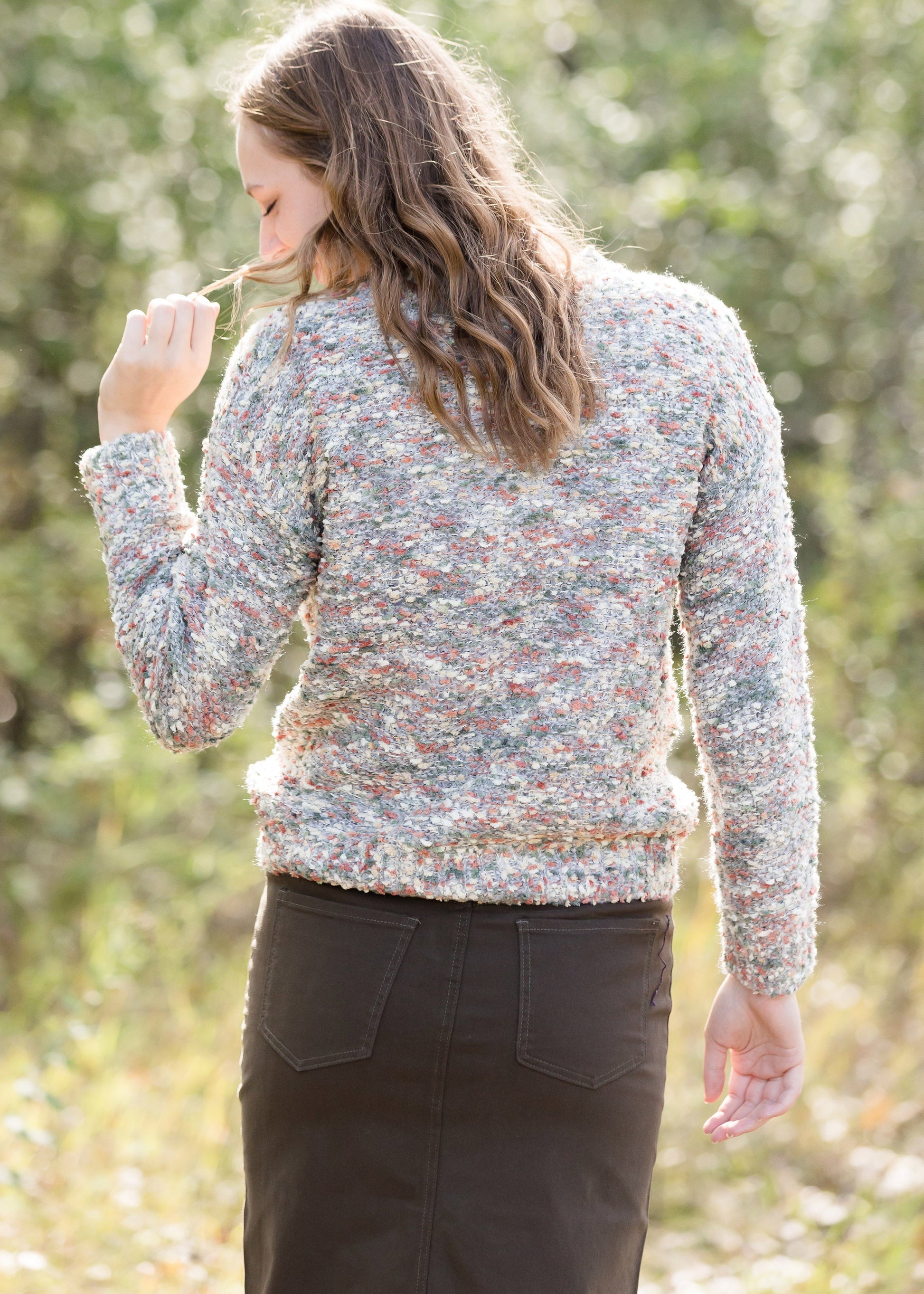 Multi Color Boucle Knit Sweater - FINAL SALE Tops
