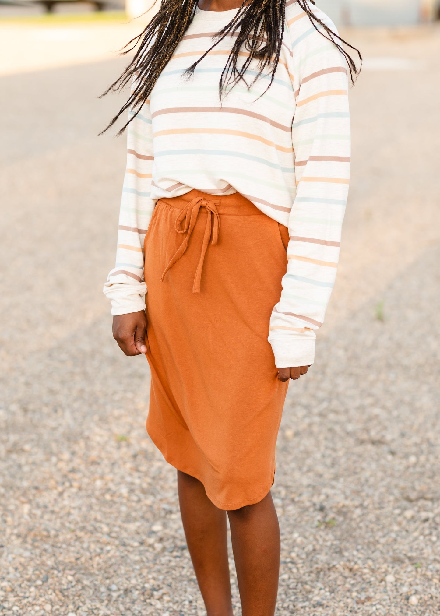Multi Color Striped Windslet Top Tops
