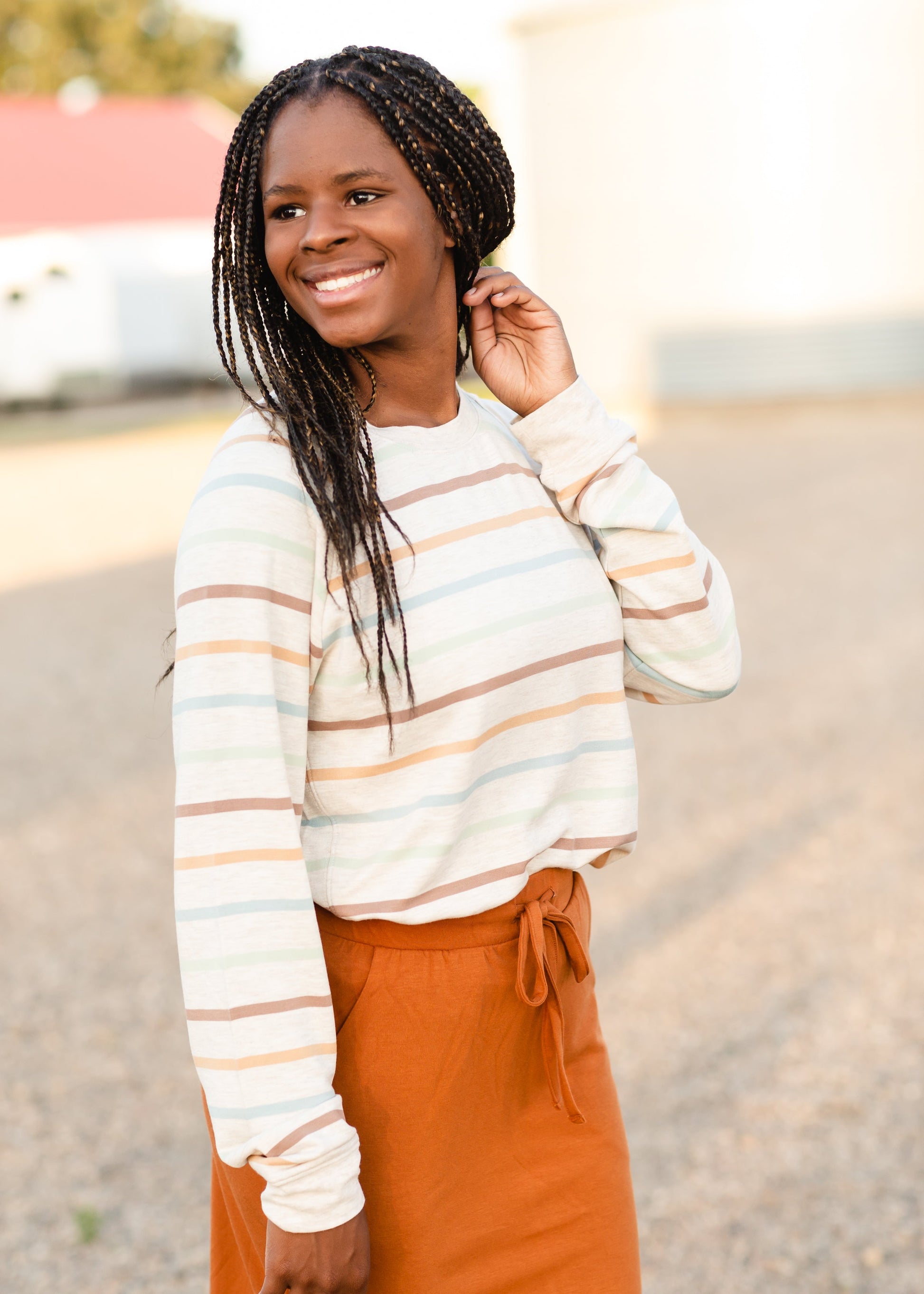 Multi Color Striped Windslet Top Tops