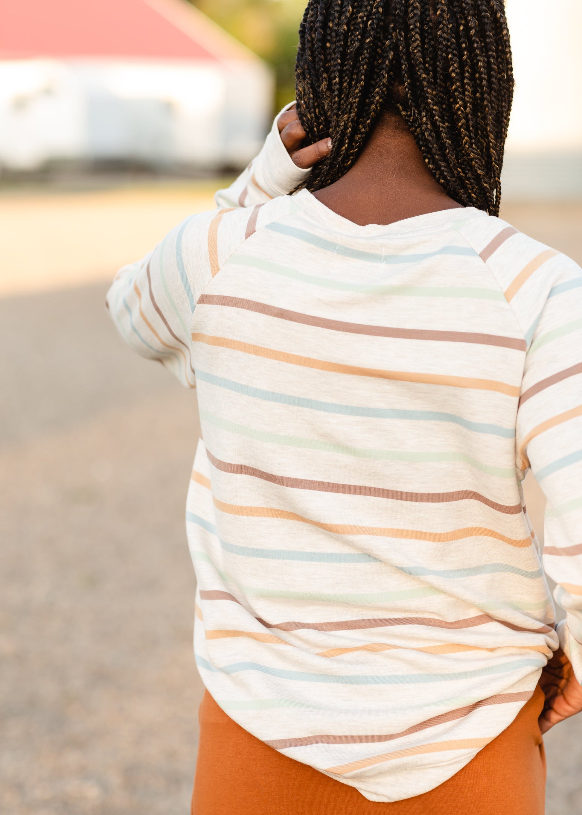 Multi Color Striped Windslet Top Tops