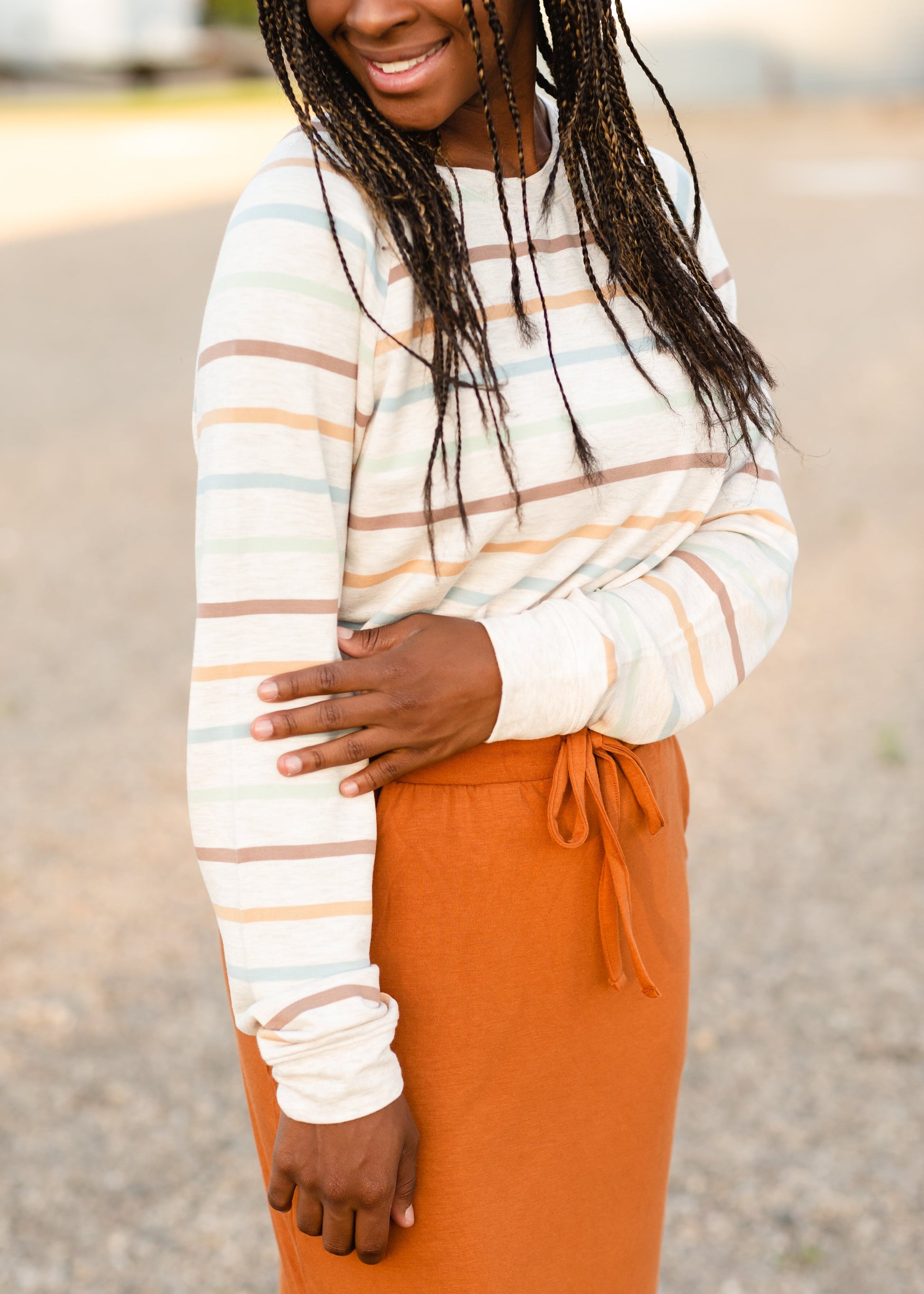 Multi Color Striped Windslet Top Tops