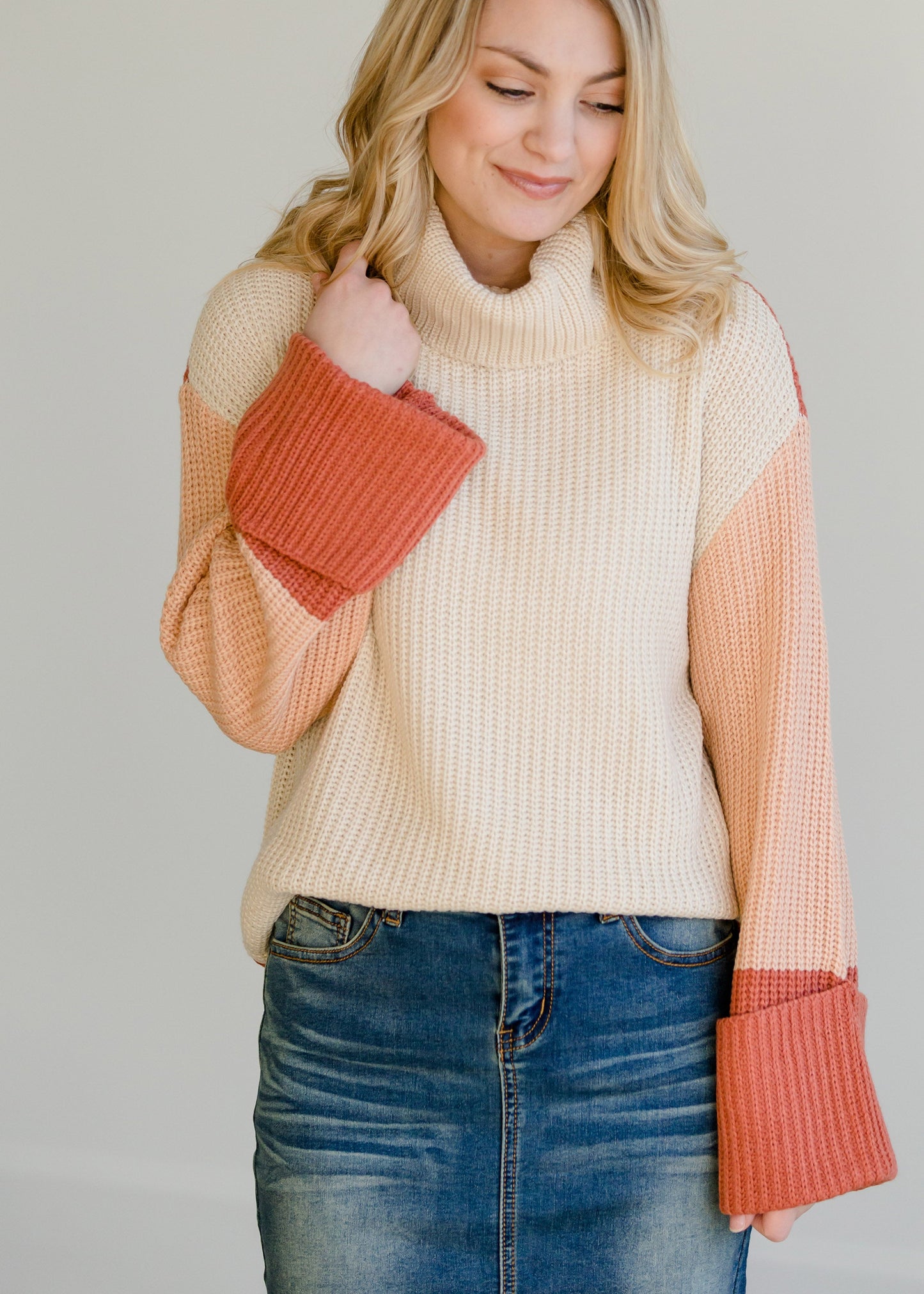 Multi Color Turtleneck Sweater - FINAL SALE Tops