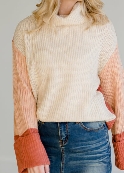 Multi Color Turtleneck Sweater - FINAL SALE Tops