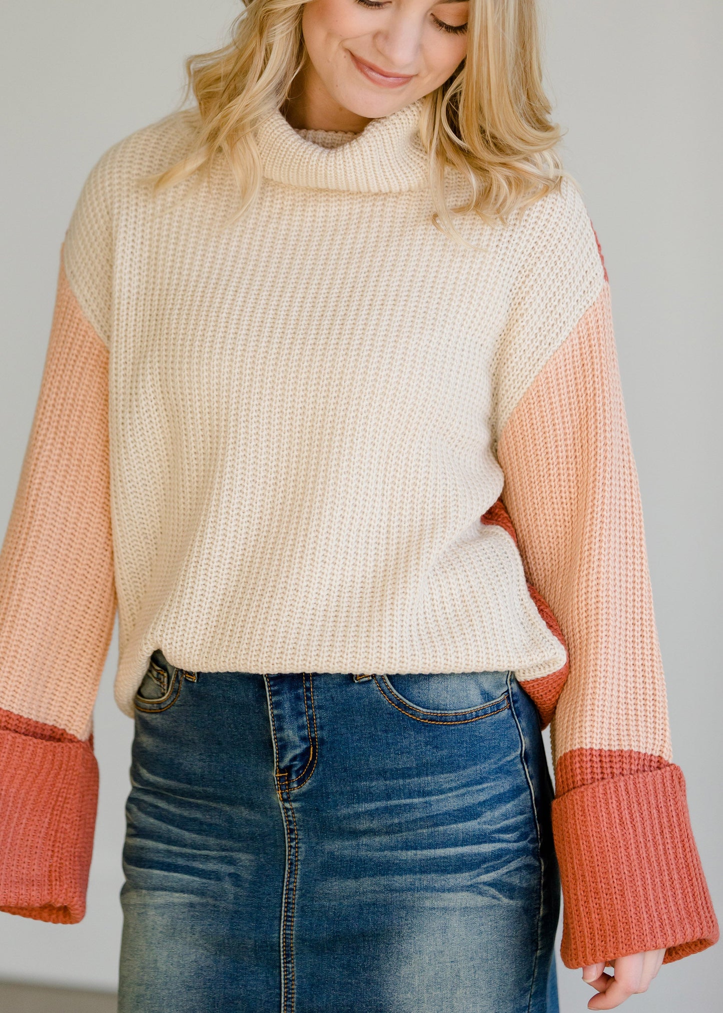 Multi Color Turtleneck Sweater - FINAL SALE Tops
