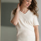 Multi Pattern Sweater + Skirt Shirt Tea N Rose Detailed Short Sleeve Sweater / S