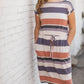 Multi Stripe Tie Waist Midi Dress Dresses