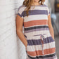 Multi Stripe Tie Waist Midi Dress Dresses