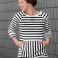 Multi Striped 3/4 Sleeve Top - FINAL SALE Tops