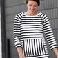 Multi Striped 3/4 Sleeve Top - FINAL SALE Tops