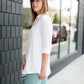 Button up 100% cotton ivory top