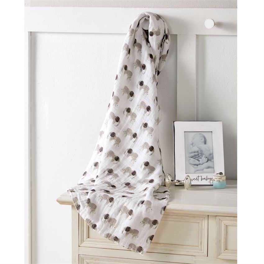 Muslin Elephant Swaddle Blanket Home & Lifestyle