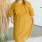 Mustard Button Front Ruffle Maxi Dress - FINAL SALE Dresses