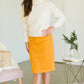 Mustard Classic Denim Midi Skirt - FINAL SALE Skirts
