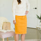 Mustard Classic Denim Midi Skirt - FINAL SALE Skirts
