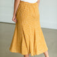 Mustard Flare Printed Midi Skirt Skirts