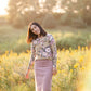 Mustard Floral Faux Button Top Tops BomBom