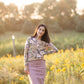Mustard Floral Faux Button Top Tops BomBom