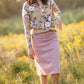 Mustard Floral Faux Button Top Tops BomBom