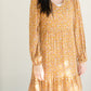 Mustard Floral Floaty Midi Dress Dresses Orange Creek/Tea N Rose