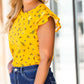 Mustard Floral Flutter Sleeve Top - FINAL SALE Tops