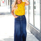 Mustard Floral Flutter Sleeve Top - FINAL SALE Tops
