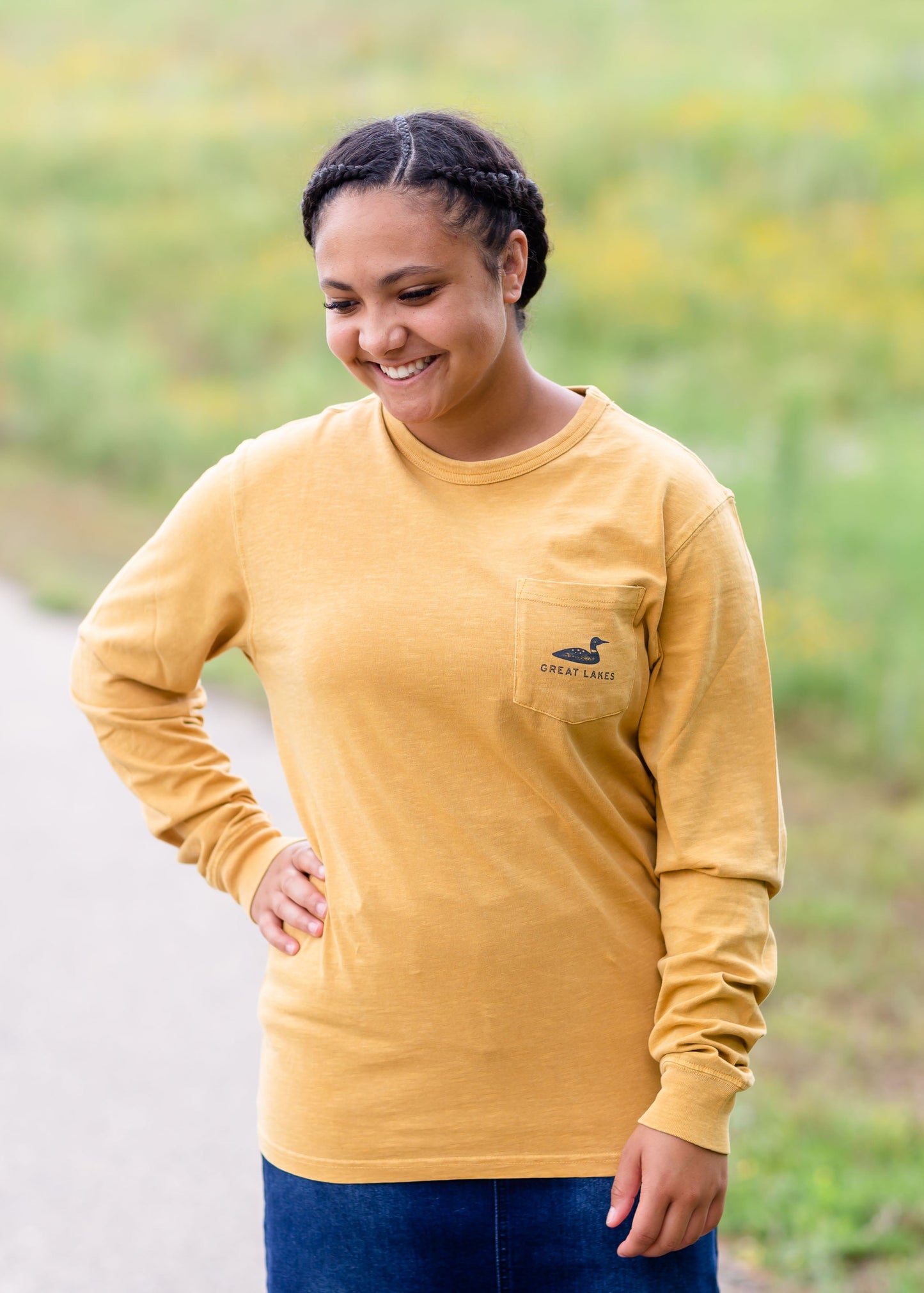 Mustard Long Sleeve Great Lakes Shirt Tops