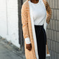 Mustard Long Striped Cardigan Layering Essentials