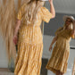Mustard Smocked Dress With Bell Sleeves Dresses Hayden