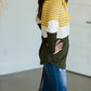 Mustard Striped Mock Neck Top - FINAL SALE Tops