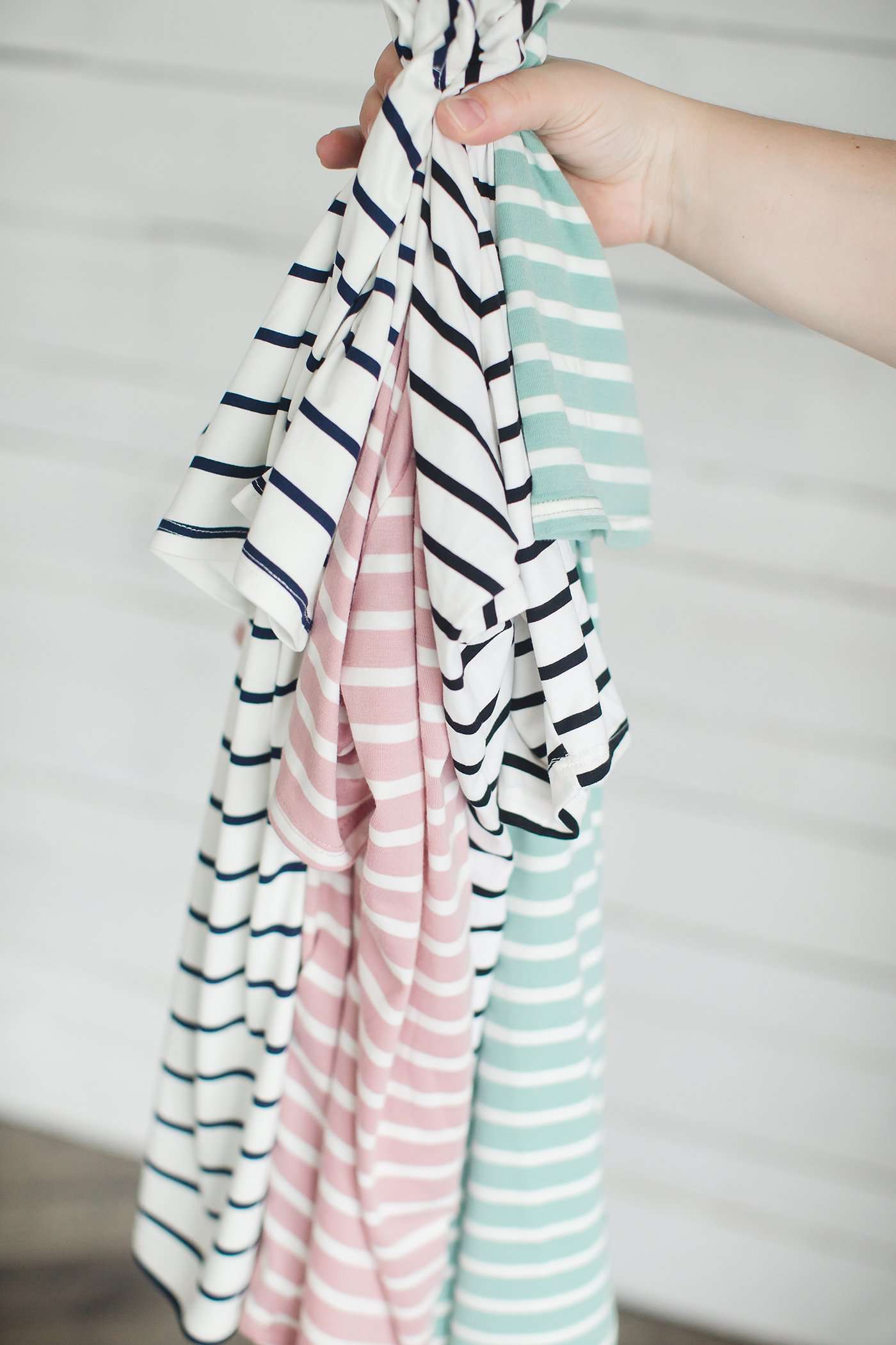 Muted Boat Neck Striped Tee-FINAL SALE Tops