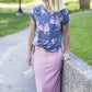Muted Floral Tee Tops