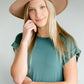 Muted Jade Round Hem T-Shirt Dress Dresses