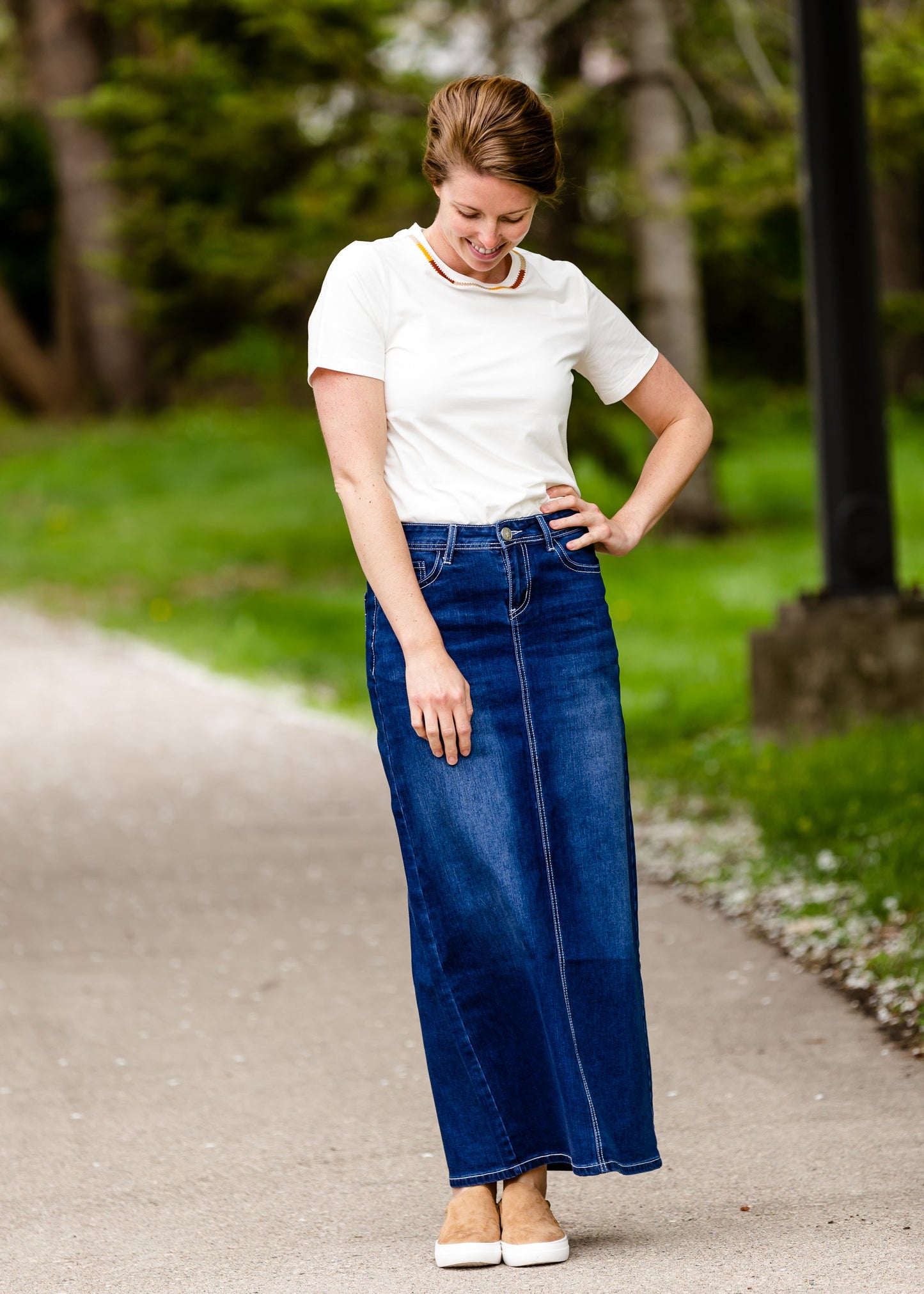 Natalie Dark Denim Long Jean Skirt - FINAL SALE Skirts