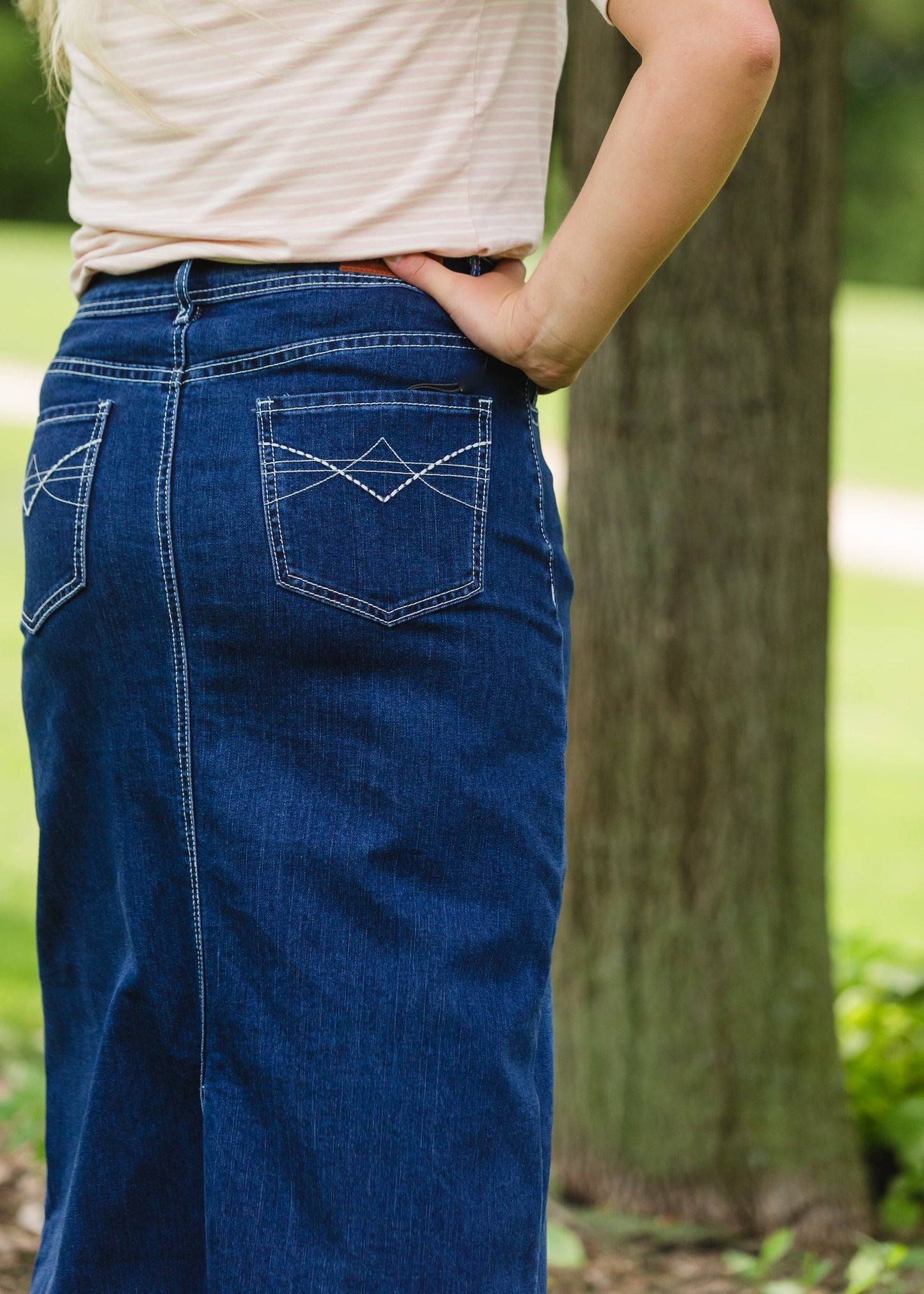 Natalie Dark Denim Long Jean Skirt - FINAL SALE Skirts
