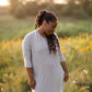 Natural Ribbed Tunic Midi Dress Dresses Grade & Gather