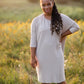 Natural Ribbed Tunic Midi Dress Dresses Grade & Gather