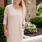 Natural Ribbed Tunic Midi Dress - FINAL SALE Dresses