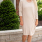 Natural Ribbed Tunic Midi Dress - FINAL SALE Dresses