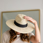 Natural Woven Hat With Ribbon Detail Accessories Fame