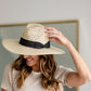 Natural Woven Hat With Ribbon Detail Accessories Fame
