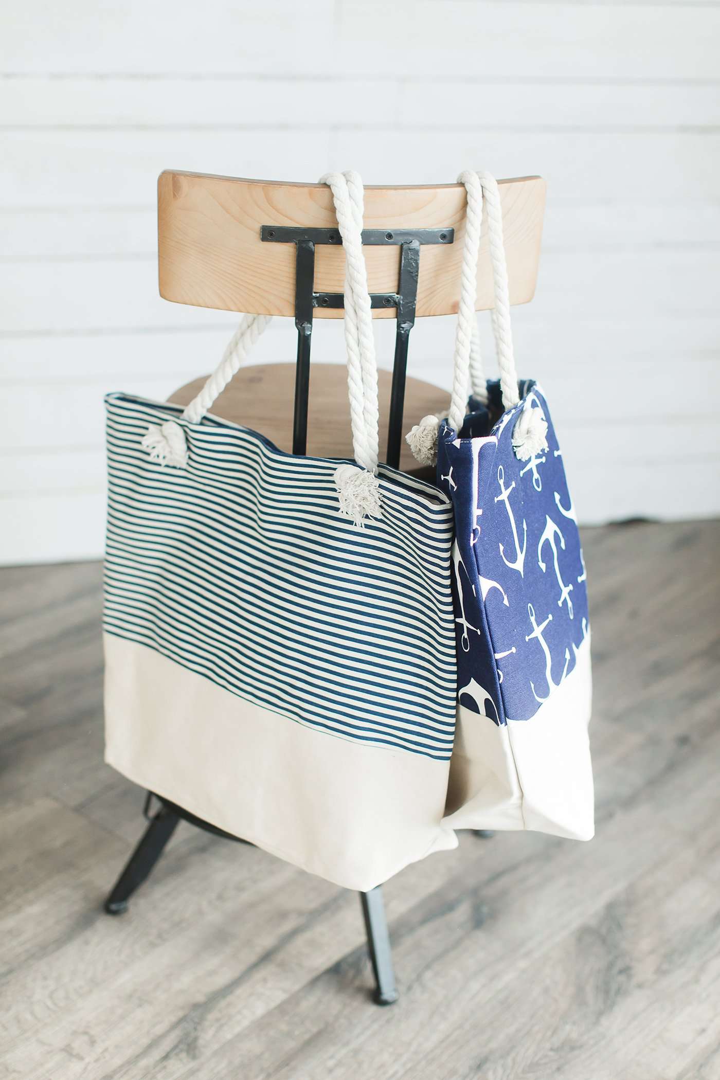 Nautical Oversize Canvas Beach Tote Accessories Ivory