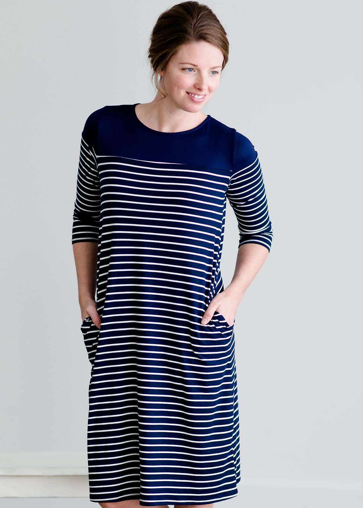 Women's Modest Nautical Stripe Midi Dress | Inherit Clothing Company ...